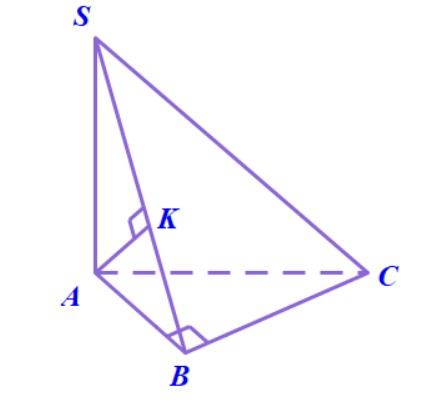 Dựng hình chiếu vuông góc của A lên mặt phẳng (SBC) với hình chóp S.ABC có SA vuông góc với đáy và tam giác ABC vuông tại C