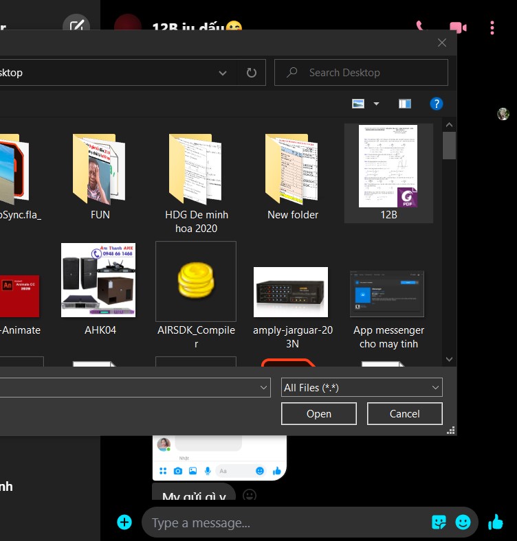 Messenger dinh kem file bat ki va goi nhom video