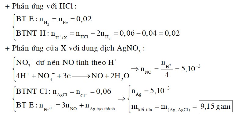 Hòa tan 1,12 gam Fe bằng 300 ml dung dịch HCl 0,2M, thu được dung dịch X và khí H2