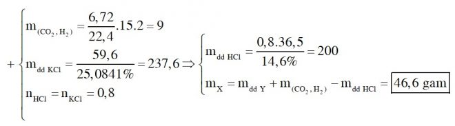 Hòa tan hoàn toàn m gam hỗn hợp X gồm K, K2O, KOH, KHCO3, K2CO3 trong lượng vừa đủ dung dịch HCl 14,6%