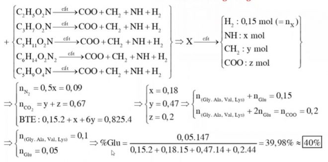 Hỗn hợp X gồm Glu, Lys, Val, Ala và Gly. Đốt cháy hoàn toàn 0,15 mol hỗn hợp X
