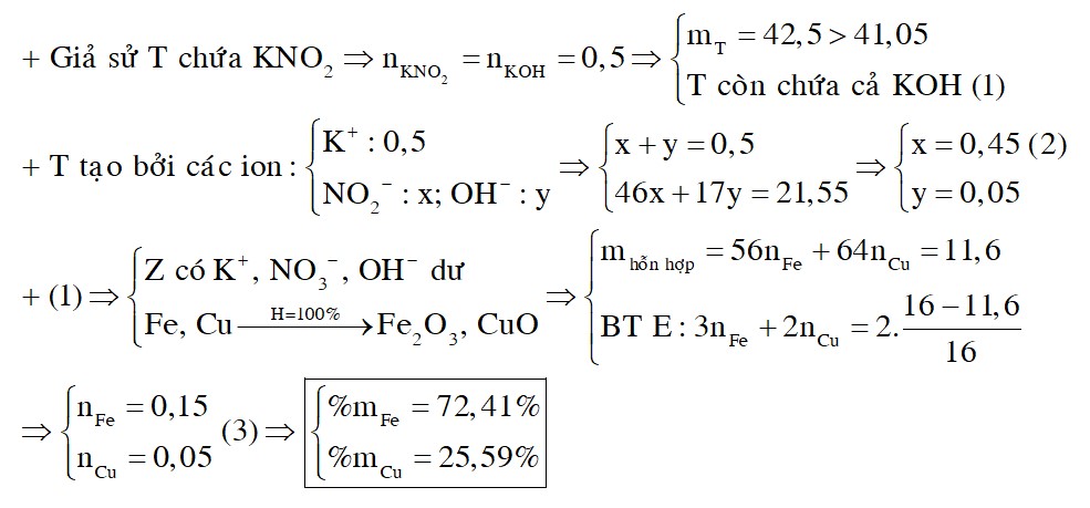 Hòa tan 11,6 gam hỗn hợp M gồm Fe và Cu vào 87,5 gam dung dịch HNO3 50,4%, sau khi kim loại tan hết thu được dung dịch X và V lít