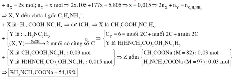 Cho hỗn hợp E gồm X (C4H11O2N là muối của axit cacboxylic) và chất hữu cơ mạch hở Y (C6H15O3N3) có tỉ lệ mol 2 : 1