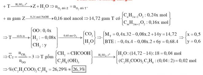 Đun nóng 1472 gam hỗn hợp T gồm axit X CnH2n2O2 và ancol Y CmH2m2O2 có mặt H2SO4 đặc làm xúc tác