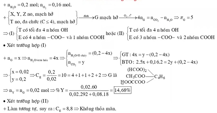 Hỗn hợp E gồm ba axit cacboxylic no, mạch hở X, Y, Z (MX < MY < MZ) và một ancol no, mạch hở, đa chức T