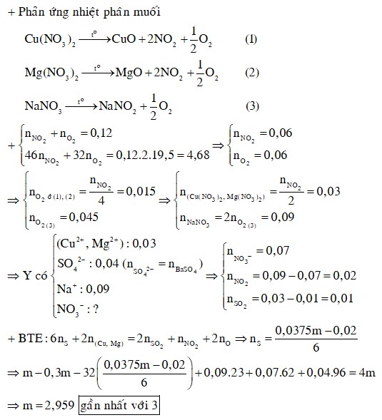 Cho m gam hỗn hợp X gồm MgO, CuO, MgS và Cu2S (oxi chiếm 30% khối lượng) tan hết trong dung dịch H2SO4 và NaNO3