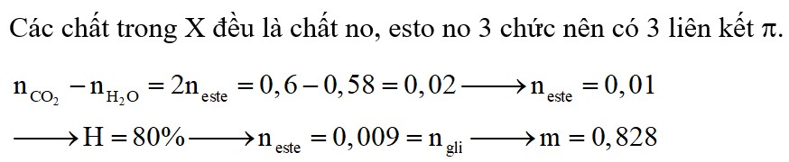 Đốt cháy hoàn toàn m gam chất béo X chứa tristearin, tripanmitin, axit stearic và axit panmitic