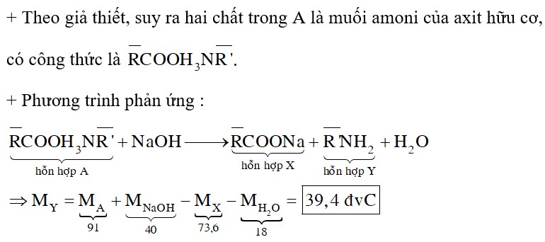 Hỗn hợp A chứa 2 chất hữu cơ có cùng công thức phân tử C3H9O2N thủy phân hoàn toàn hỗn hợp A