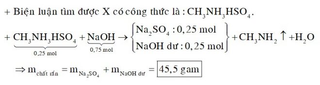 Cho 32,25 gam một muối X có công thức phân tử là CH7O4NS tác dụng hết với 750 ml dung dịch NaOH