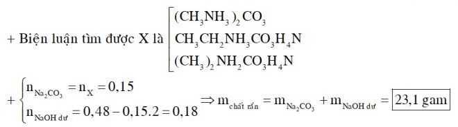 X có công thức C3H12O3N2. X tác dụng với dung dịch NaOH (đun nóng nhẹ) hoặc HCl