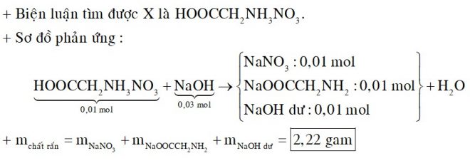 Cho 1,38 gam X có công thức phân tử C2H6O5N2 là muối của α-amino axit với HNO3 phản ứng với