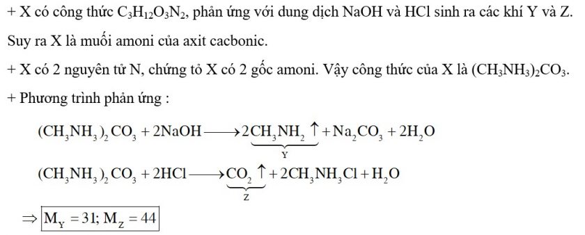 Cho chất hữu cơ X có công thức phân tử C3H12O3N2 tác dụng với dung dịch NaOH