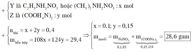 Hỗn hợp X gồm hai chất: Y C2H8N2O3 và Z C2H8N2O4. Trong đó, Y là muối cua amin
