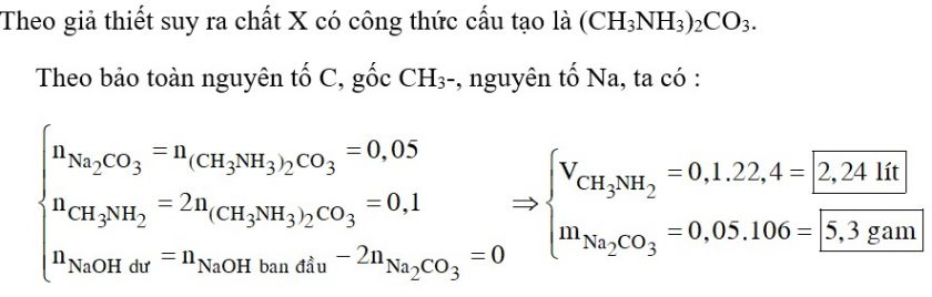 Cho 6,2 gam hợp chất hữu cơ X có công thức phân tử là C3H12O3N2 tác dụng vừa đủ với