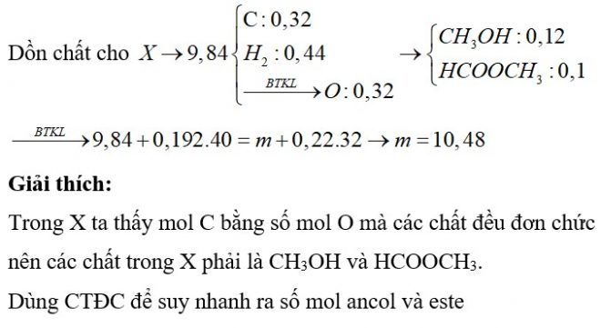 Đốt cháy hoàn toàn 9,84 gam hỗn hợp X gồm một ancol và một este (đều đơn chức, mạch hở)