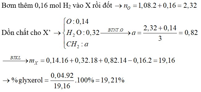 Hỗn hợp X gồm nhiều ancol đơn chức, mạch hở và glixerol (0,04 mol), etylenglicol (0,06 mol). Đốt cháy hoàn toàn m gam X cần vừa đủ