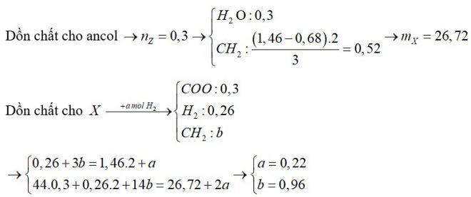 Cho hỗn hợp X gồm 6 este, đều mạch hở (không có nhóm chức khác). Đem đốt cháy 0,26 mol X thì cần vừa đủ 1,46 mol O2