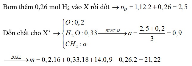 Hỗn hợp X gồm nhiều ancol đơn chức, mạch hở và glixerol (0,1 mol). Đốt cháy hoàn toàn m gam mcần vừa đủ 1,12 mol O2