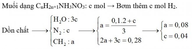 Cho hỗn hợp X chứa ba amin đều thuộc dãy đồng đẳng của metylamin tác dụng với dung dịch HNO3 loãng dư, cô cạn dung dịch sau phản ứng