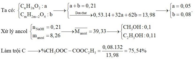 Hỗn hợp E chứa ba este X, Y, Z đều no, mạch hở trong đó (X, Y đơn chức và Z hai chức thuần). Đốt cháy hoàn toàn 13,98 gam E thu được 0,53 mol CO2