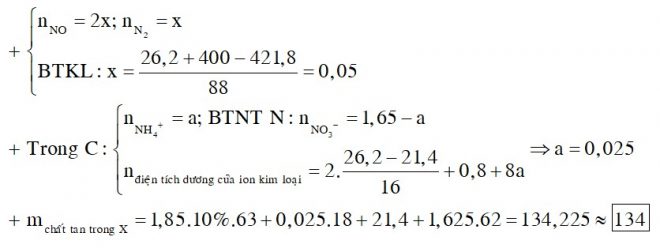 A là hỗn hợp chứa Fe, Al, Mg. Cho một luồng khí O2 đi qua 21,4 gam A nung nóng thu được 26,2 gam hỗn hợp rắn B