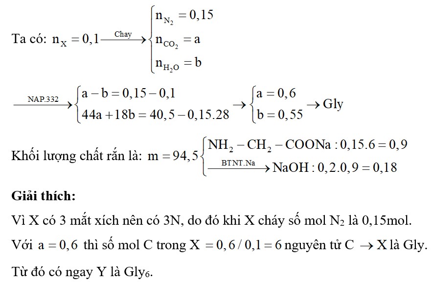 X và Y lần lượt là tripeptit và hexapeptit được tạo thành từ cùng một aminoaxit no mạch hở, có một nhóm –COOH và một nhóm –NH2