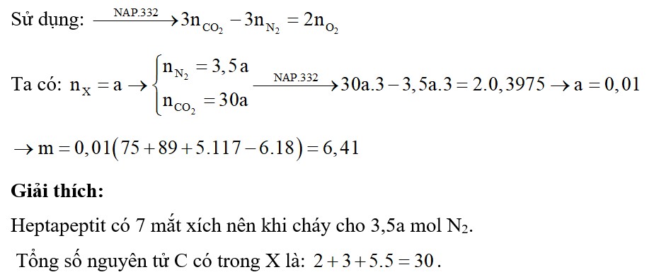 Thủy phân không hoàn toàn m gam heptapeptit X mạch hở GlyAlaVals thu được hỗn hợp Y gồm Gly, Ala, Val và một số peptit