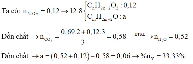 Hỗn hợp E chứa axit cacboxylic X, 1 ancol no Y và 1 este Z (X, Y, Z đều đơn chức, mạch hở)