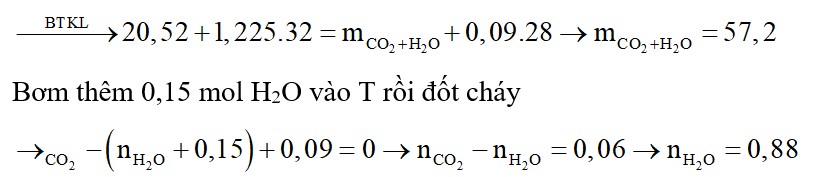 E là peptit mạch hở được tạo bởi Gly, Ala và Val. Người ta lấy 0,03 mol E trộn với một lượng este Y