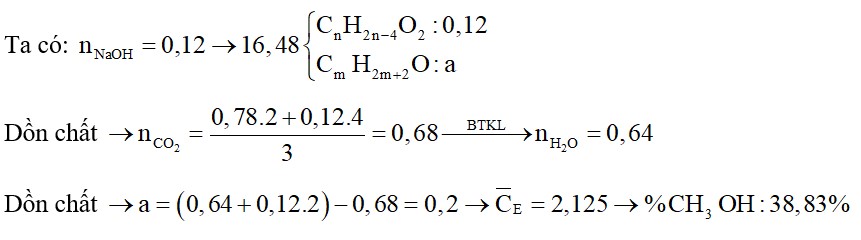 Hỗn hợp E chứa 1 axit cacboxylic X, 1 ancol no Y và 1 este Z (X, Y, Z đều đơn chức, mạch hở). Đun nóng 16,48 gam E với