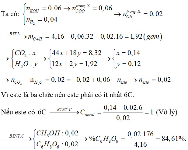 Hỗn hợp X chứa một ancol đơn chức và một este (đều no, hở). Đốt cháy hoàn toàn 4,16 gam X