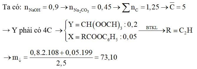 Hỗn hợp E gồm este đơn chức X (có vòng benzen) và este mạch hở Y. Cho 0,25 mol E tác dụng vừa đủ với