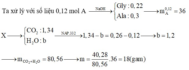 Đun nóng 0,12 mol hỗn hợp A gồm hai peptit X (CxHyOzN4) và Y (CnHmO7Nt) với dung dịch NaOH vừa đủ chỉ thu được