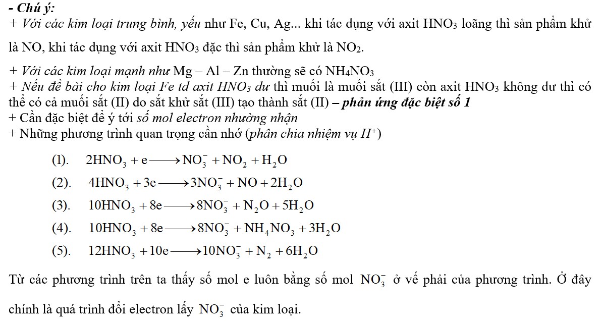 Lý thuyết và bài tập kim loại tác dụng với axit HNO3 có lời giải chi tiết 3