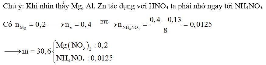 Cho 4,8g Mg tác dụng với HNO3 dư. Phản ứng xảy ra hoàn toàn thu được 2,24 lít NO (đktc) và dd X