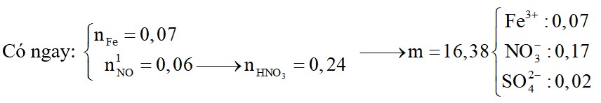 Hòa tan hoàn toàn 3,92 gam Fe trong HNO3 thu được 1,344 lít khí (đktc) và dung dịch X