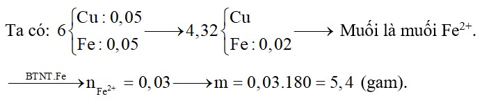 Hỗn hợp X gồm Fe, Cu có khối lượng 6 gam. Tỉ lệ khối lượng giữa Fe và Cu là 7:8