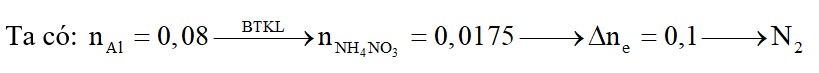 Cho 2,16 gam Al vào dung dịch HNO3 dư, kết thúc phản ứng thu được dung dịch X và 0,01 mol khí Y duy nhất