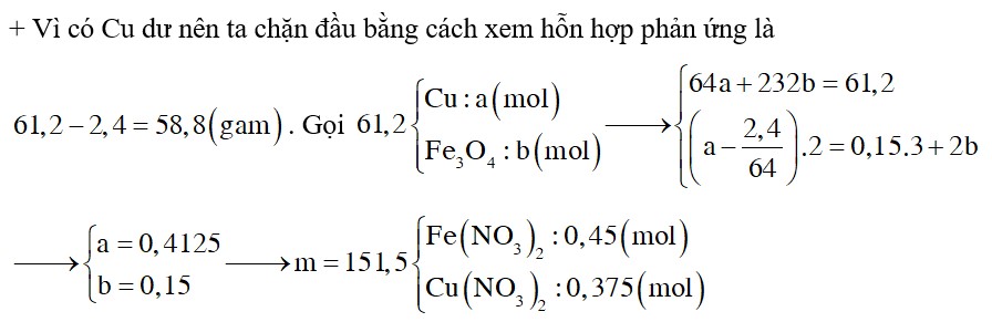Cho 61,2 gam hỗn hợp X gồm Cu và Fe3O4 tác dụng với dung dịch HNO3 loãng, đun nóng