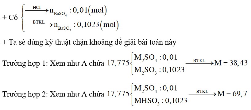 Hỗn hợp A gồm muối sunfat, hidrosunfit và sunfat của cùng một kim loại kiềm M