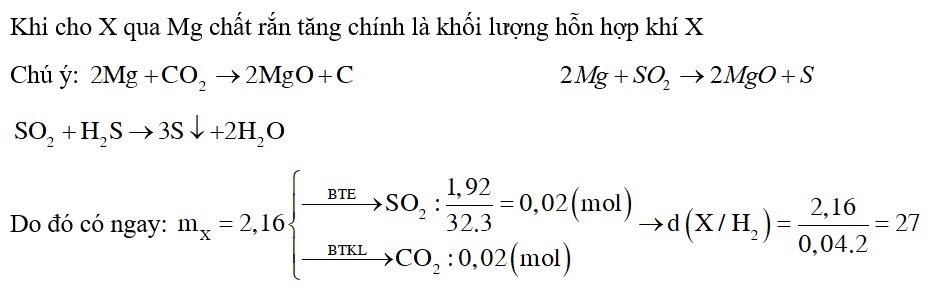 Cho hỗn hợp X gồm hai khí SO2 và CO2. Nếu cho X tác dụng với dung dịch H2S dư thì thu được