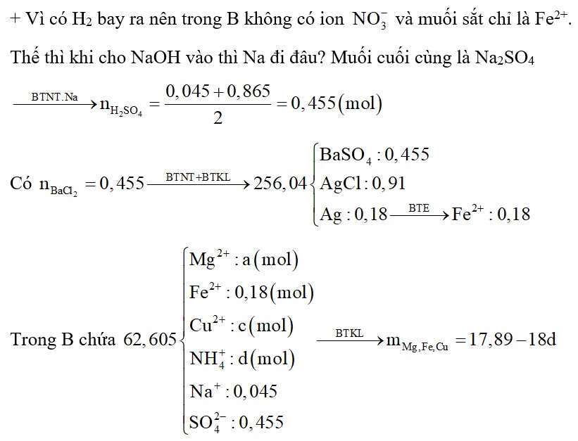 Hòa tan hết m gam hỗn hợp rắn A gồm Mg, Cu(NO3)2, Fe, FeCO3 vào dung dịch chứa H2SO4 và 0,045 mol NaNO3
