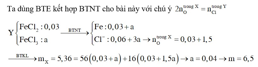 Cho 5,36 gam hỗn hợp X gồm FeO, Fe2O3, Fe3O4 tác dụng với dung dịch HCl dư