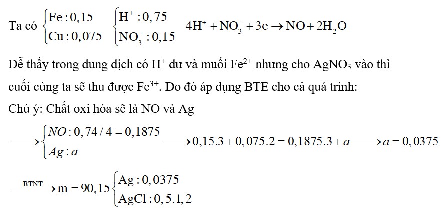 Hòa tan hoàn toàn hỗn hợp gồm 8,4 gam Fe và 4,8 gam Cu trong 500 ml dung dịch