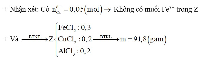 Dẫn khí CO đi qua m gam hỗn hợp X gồm 0,25 mol CuO, 0,1 mol Fe3O4 và 0,1 mol Al2O3 đun nóng