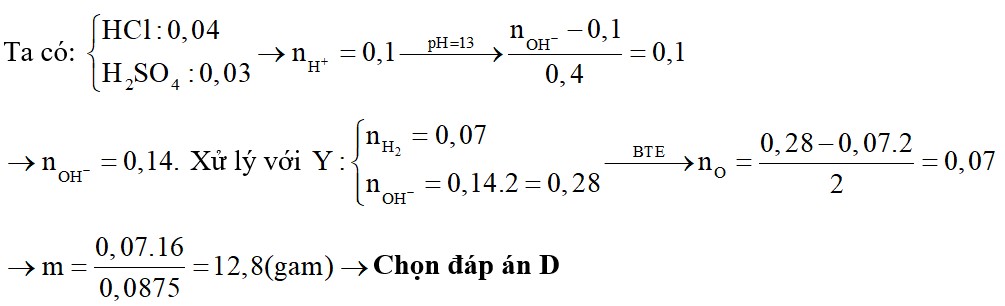 Hòa tan hết m gam hỗn hợp X gồm Na, Na2O, K, K2O, Ba và BaO, trong đó oxi chiếm 8,75% về khối lượng