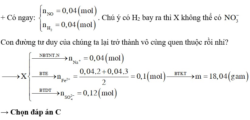 Cho m(g) Fe tác dụng với dung dịch gồm NaNO3 và H2SO4 khuấy đều trong điều kiện thích hợp