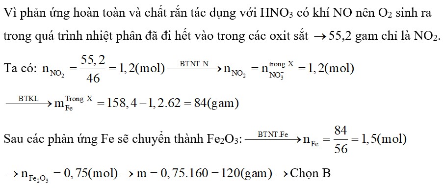Cho 158,4 gam hỗn hợp X gồm Fe, Fe(NO3)2, Fe(NO3)3 vào một bình kín không chứa không khí