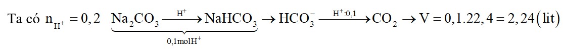 Nhỏ rất tử từ 400ml dung dịch HCl 0,5M vào 100ml dung dịch hỗn hợp chứa NaHCO3 0,5M và Na2CO3 1M
