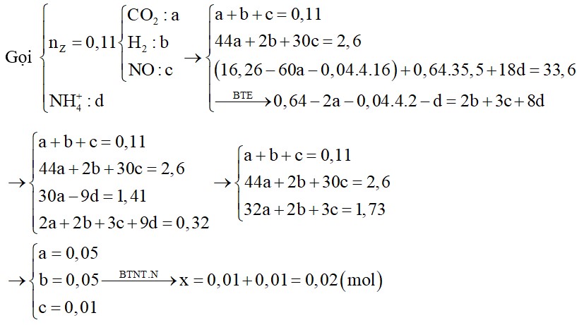 Trộn 0,04 mol Fe3O4 với hỗn hợp gồm Mg, Al, Fe, FeCO3, MgCO3 thu được 16,26 gam hỗn hợp X